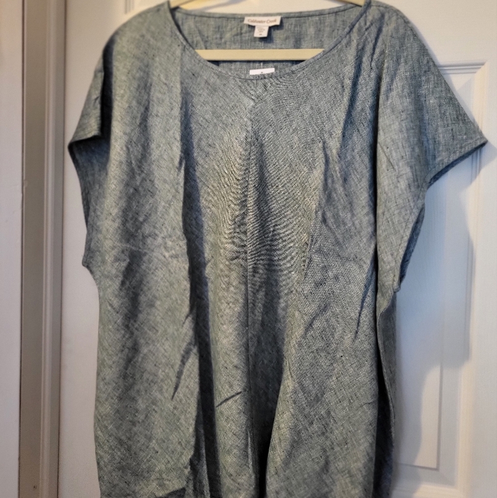 Coldwater Creek Greenish/blueish Short Sleeve Blouse